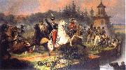 January Suchodolski Death of Prince Jozef Poniatowskiin in the Battle of Leipzig. France oil painting artist